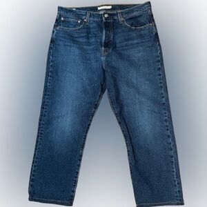 Levi’s Premium Big E Wedgie Straight Blue Denim Button Fly Jeans Size 32